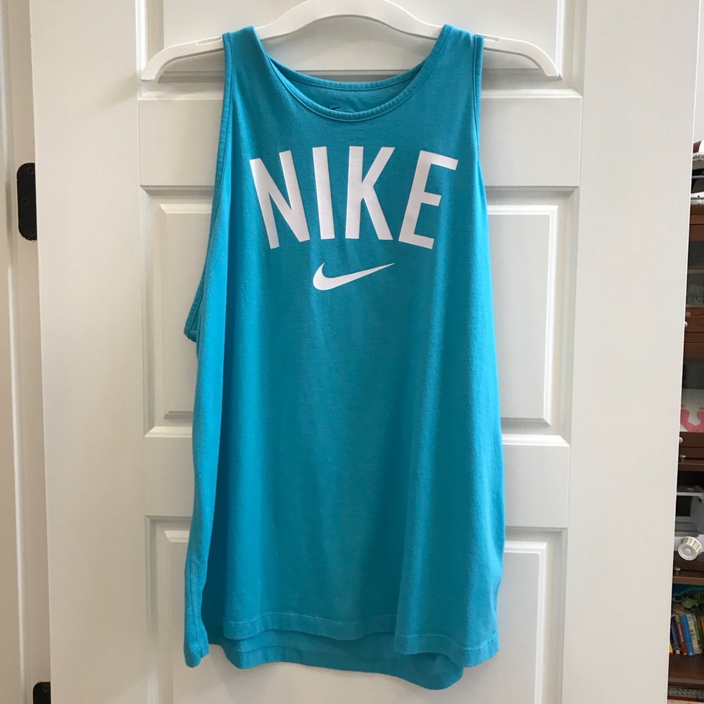 Women’s Nike Dri-fit Workout Tank, Turquoise Blue